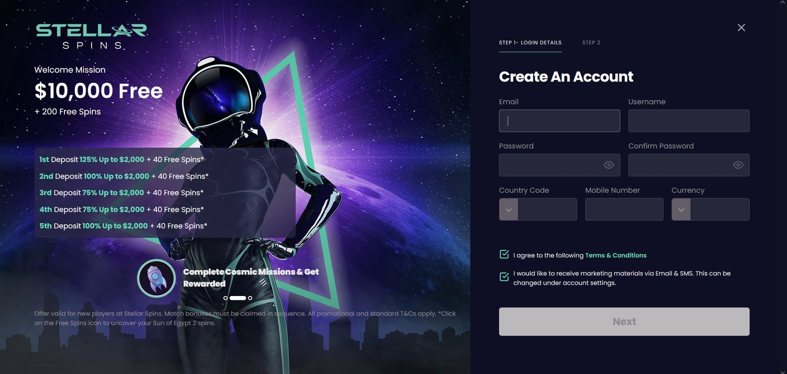 Stellar Spins Casino Review: Sign Up, Login & Bonuses (2026 Guide)